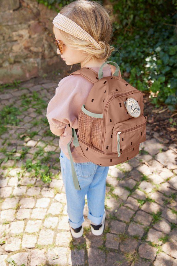 LÄSSIG Mini Backpack, Kindergartenrucksack, Happy Prints, caramel