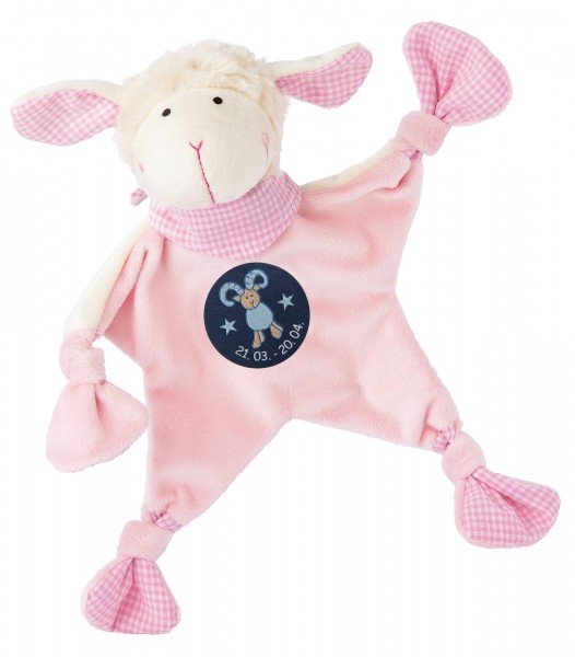 Sigikid Schmusetuch Schaf in rosa mit Sternzeichen WIDDER