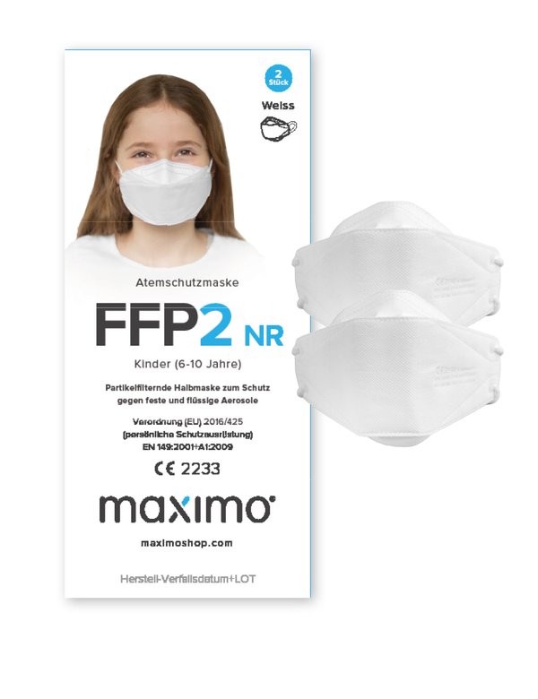 MAXIMO FFP2 Masken für Kinder & Erwachsene 2er Pack