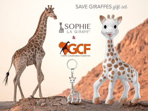 SOPHIE LA GIRAFE Sonderedition mit Schlüsselanhänger, schützt die Giraffen